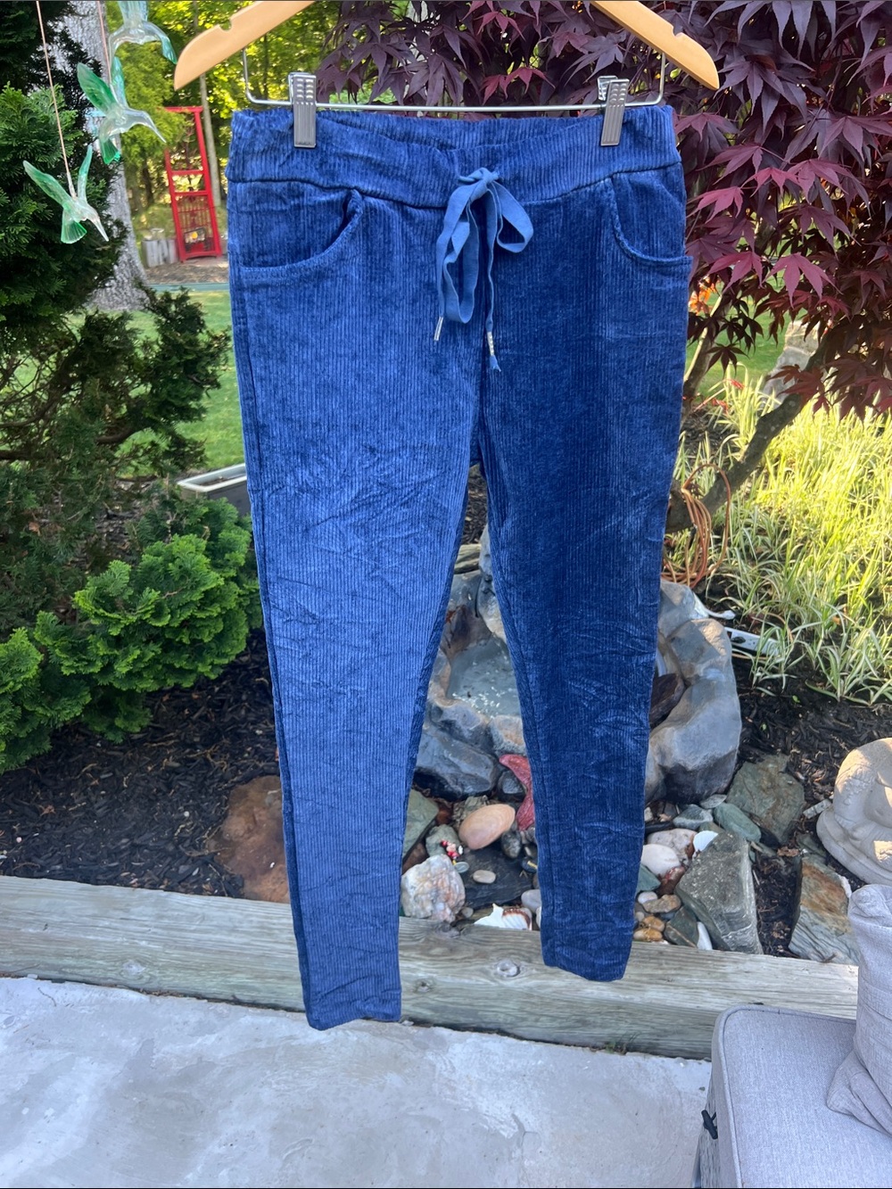 VENUS Navy Blue Corded Drawstring Leggings